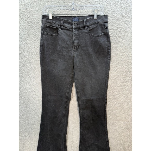 Curve Appeal Jeans Womens 10/30 Black Denim High Rise Flare Stretch Preppy - Picture 10 of 10